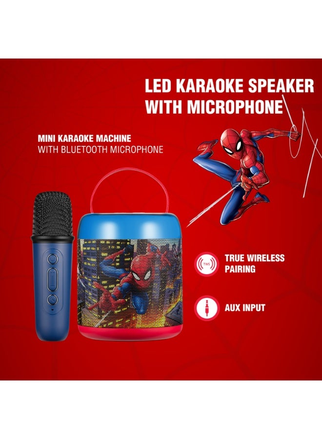 SMD Spider-Man LED Karaoke Speaker with Microphone | Kids karaoke speaker with Spider-Man design, LED lights, microphone, and fun singing features for interactive play - Image 2