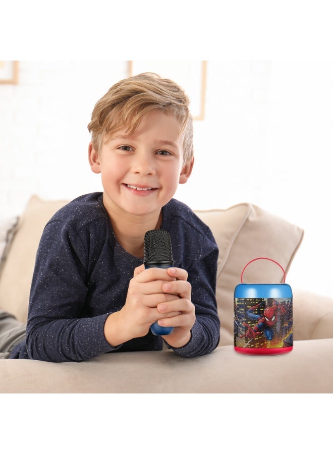 SMD Spider-Man LED Karaoke Speaker with Microphone | Kids karaoke speaker with Spider-Man design, LED lights, microphone, and fun singing features for interactive play - Image 4