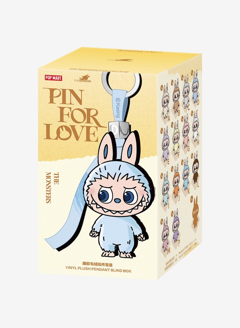 Pop Mart x Bobo & Coco 100% AUTHENTIC THE MONSTERS Pin for Love Series-Vinyl Plush Pendant Blind Box (A-M) - SINGLE BOX (1PC ONLY) - Image 1