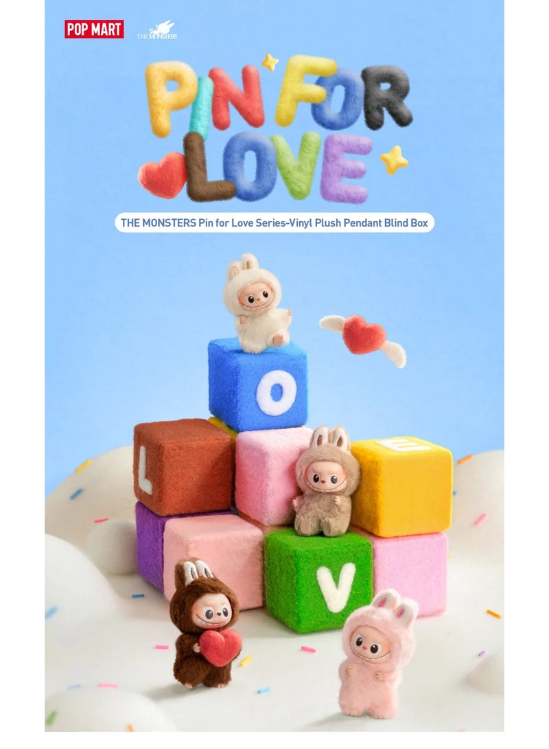 Pop Mart x Bobo & Coco 100% AUTHENTIC THE MONSTERS Pin for Love Series-Vinyl Plush Pendant Blind Box (A-M) - SINGLE BOX (1PC ONLY) - Image 3
