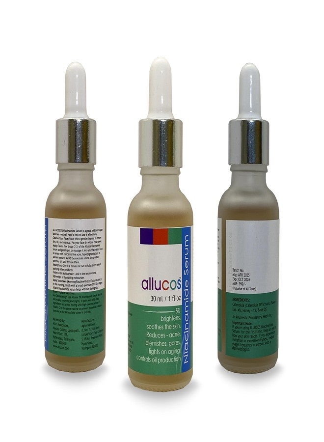 ALLUCOS Niacinamide Serum - 5% Niacinamide + Botanical Blend for Brightening, Pore Minimizing & Hydration - Face Serum for All Skin Types - 30ml (Pack of 1) - Image 4