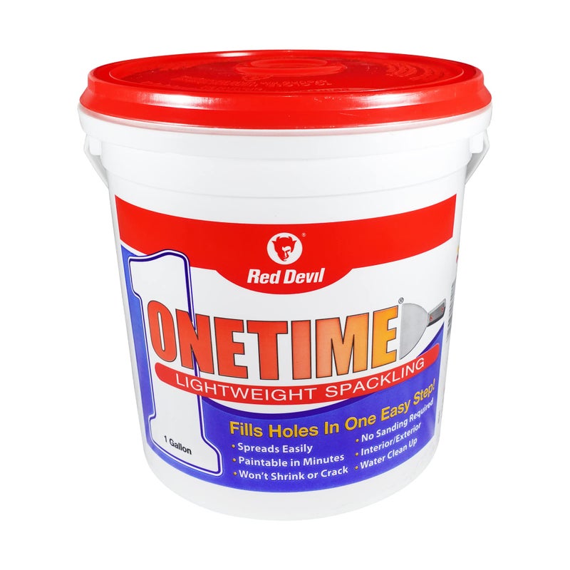 Red Devil 0541 ONETIME Lightweight Spackle Wall Repair Spackling for Holes Drywall 1 Gallon White Made in USA
