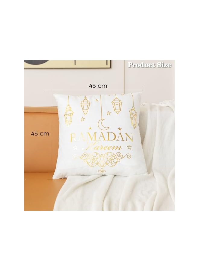 The Bros Eid Mubarak Decorations Ramadan Pillow Covers Table Runner Set - Table Runner and 4 Pillow covers, Eid Mubarak Decorations Eid Decorative, Perfect for Festive Home Decor, Gifts - Image 2