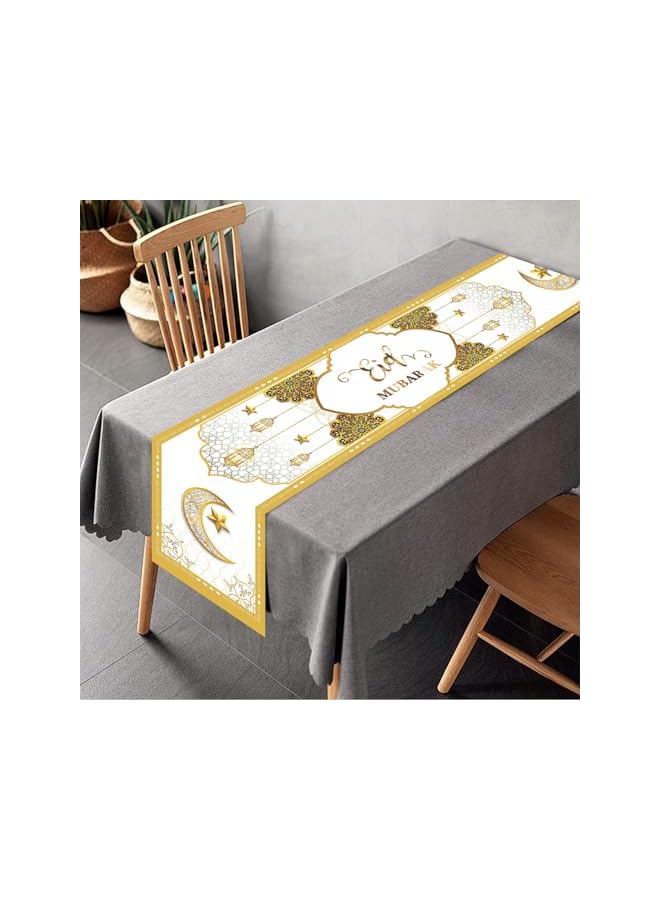 The Bros Eid Mubarak Decorations Ramadan Pillow Covers Table Runner Set - Table Runner and 4 Pillow covers, Eid Mubarak Decorations Eid Decorative, Perfect for Festive Home Decor, Gifts - Image 5