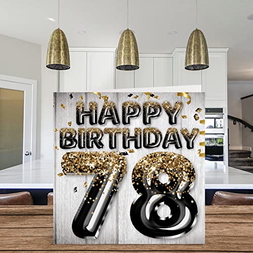 Stuff4 78th Birthday Card for Men - Black & Gold Glitter Balloons - Happy Birthday Cards for 78 Year Old Man Dad Papa Pop Great Grandpa Gran, 5.7 x 5.7 Inch Seventy-Eight Seventy-Eighth Greeting Cards Gift - Image 3