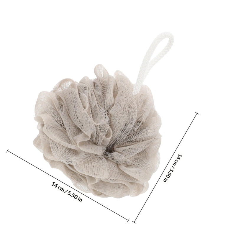 6 Pack Khaki Wear Resistant Bath Loofahs With Lanyard Portable Shower Sponges - Image 3