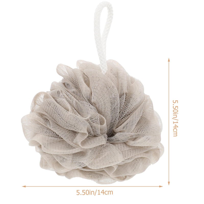 6 Pack Khaki Wear Resistant Bath Loofahs With Lanyard Portable Shower Sponges - Image 4