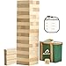 ApudArmis 54 PCS Tumble Timber Set Up to 32FT Pine Wooden Tumble Tower Game with Dice and Scoreboard Set Classic Block Stacking Board Game for Teens Adults - Image 2