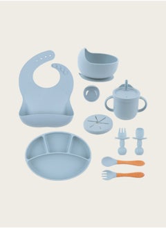 Beautiful Children's Silicone Plate Bowl Baby Feeding Tableware Set 9 PCS  - Image 2