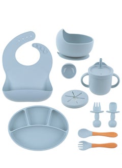 Beautiful Children's Silicone Plate Bowl Baby Feeding Tableware Set 9 PCS  - Image 1