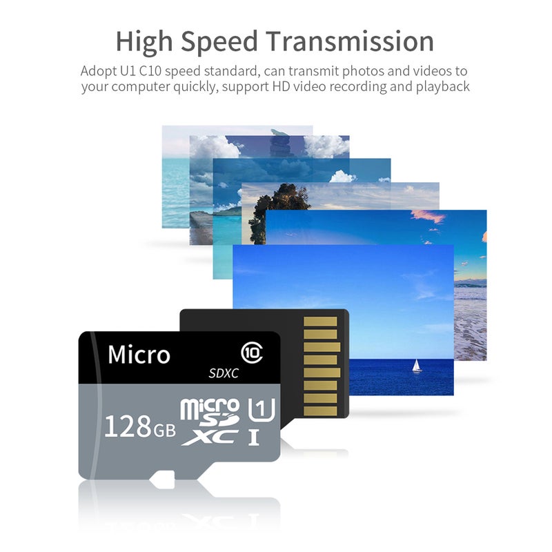 بطاقة TF بسعة كبيرة بطاقة Micro SD سعة 64 جيجابايت U1 فئة 10 بطاقة ذاكرة عالية السرعة للهاتف المحمول والكاميرا والكاميرا المراقبة للسيارة والشاشة المراقبة - Image 4