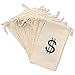 Juvale Money Bags Canvas Drawstring Pouches 12 Pack 43 x 7 In Beige Pirate Loot Bags for Kids - Image 4