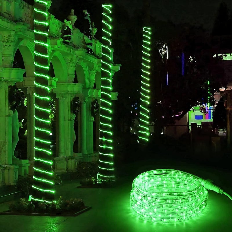 BRIZLER Green Rope Lights, 18ft 216 LED Christmas Rope Lights Connectable, 120V Plugin Green Tube Light Waterproof Indoor Outdoor Clear Christmas Tube Light for Xmas Patio Garden Party Home Decoration - Image 4