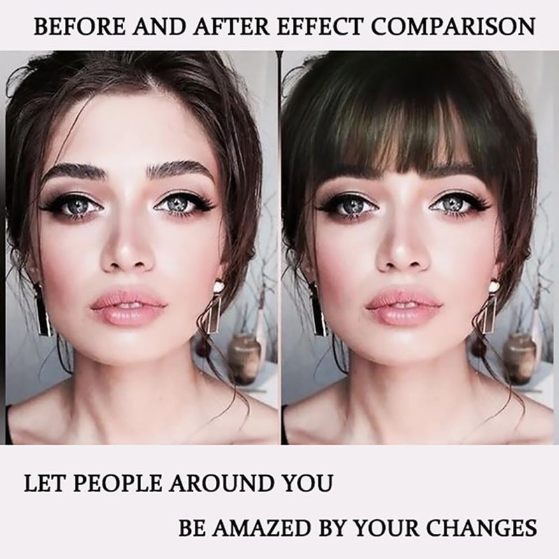 ORIGEN Clip in Bangs Real Human Hair Clip on Wispy Bangs Fringe with Temples Hairpieces Fake Front Bangs Extensions for Women Dark Brown Color - Image 4