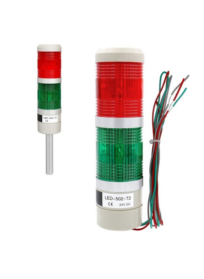 Hanutech Multivolt Industrial 2 Tier Signal Light Column LED Alarm Round Tower Light Indicator Continuous Light Warning Light Red Green AC DC Multivolt for Security - Image 2