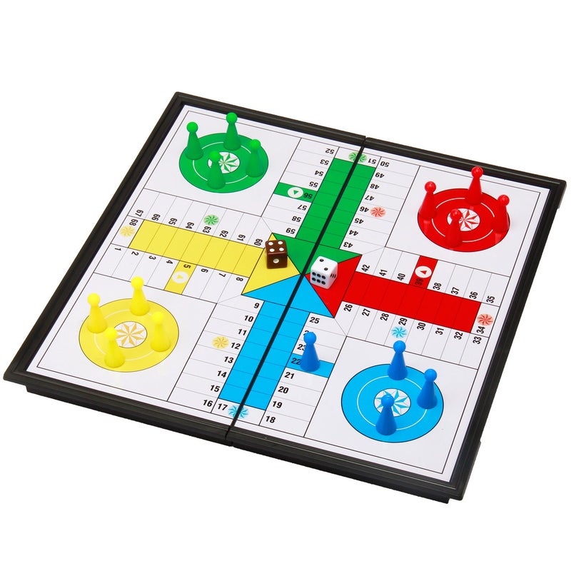 Amerous 10" Ludo Go Board Folding Travel Magnetic Ludo Set - Image 1