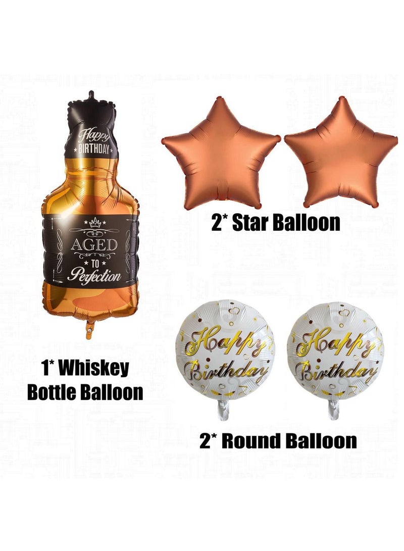 هايلاند 5 قطع من العمر إلى الكمال زينة بالون عيد ميلاد زجاجة ويسكي للرجال - Image 2