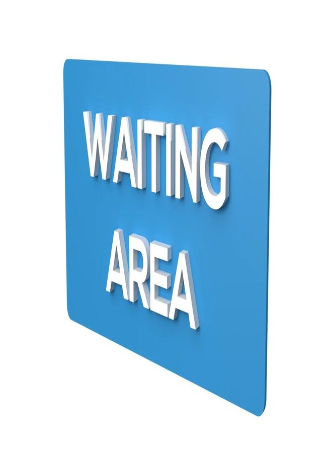 DECOR KAFE - 3D Acrylic Sign Board PLATE- Message Boards & Signs - WAITING AREA - 3mm Letters, 3mm Sheet, Tape Backside - Image 1
