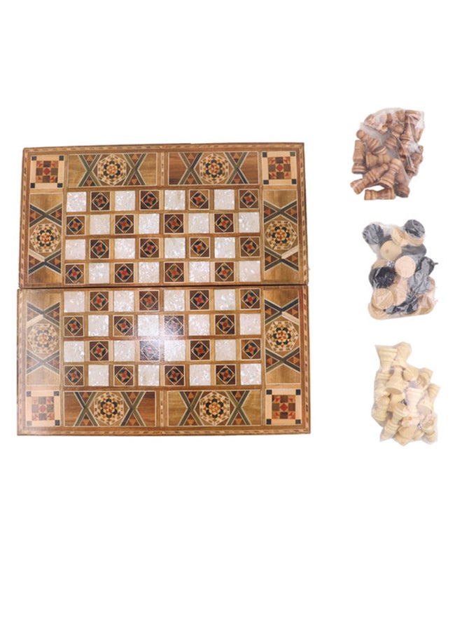 لعبة الشطرنج 3 في 1 - الداما | طاولة الطاولة 19 بوصة MF-0251 - Image 3