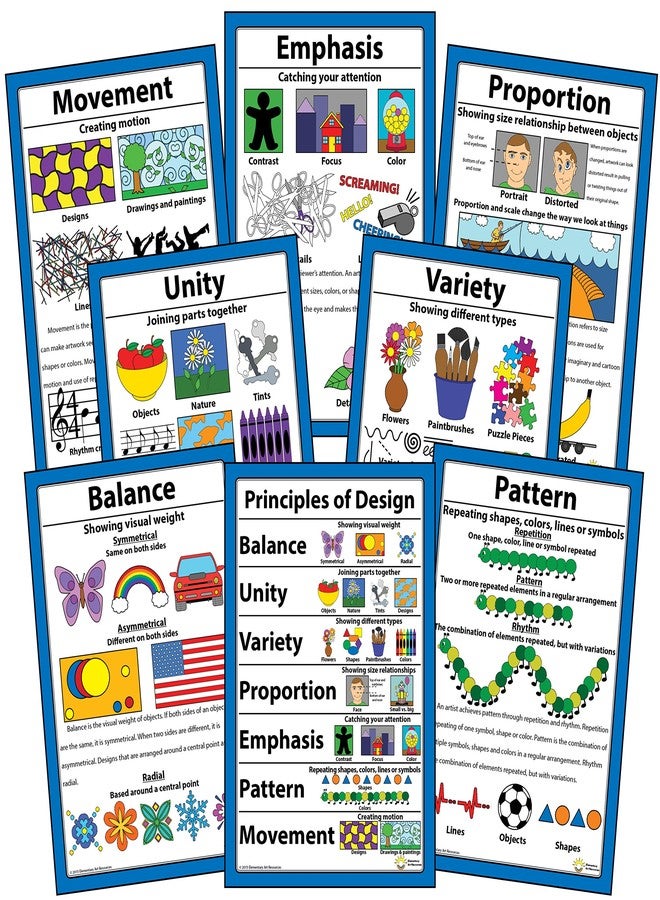 Elementary Art Resources Principles of Design Posters 12" X 18" (Set of 8) - Image 1