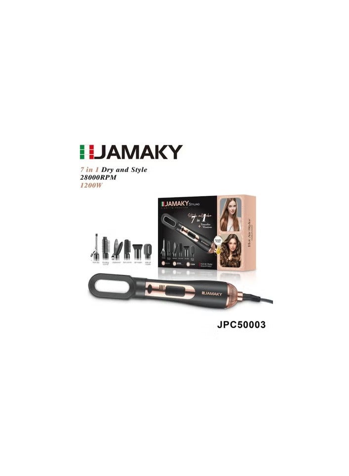 جهاز كي لفرد الشعر الاحترافية من جاماكي الايطالي 1200 وات 7 ف 1 شاملة جميع ملحقات الشعر ومتعددة الاستخدام والوظائف يمكننا إنشاء حتى أفضل تسريحات الشعر بسرعة! ستحصل على مقبض ذو ملمس بارد، هذه المجموعة. الملحقات سهلة التغيير للغاية وبفضل الأطراف غير القابلة للتسخين يمكننا استخدامها بأمان. ستحصل في المجموعة على ملحقات قابلة للاستبدال فرشاة تمديد. بفضلها، يمكنك عمل تجعيدات أصغر أو أكبر أو تموجات رقيقة أو انحناءات هندسية على شعرك. وسيستمتع محبو الحلول البسيطة بإمكانية فرد وتنعيم شعرهم بسرعة. تتغير تصفيفة الشعر في لحظات قليلة. يرغب أصحاب التجعيدات أحيانًا في الحصول على خيوط مستقيمة. الملحقات الإضافية المفيدة التي يمكن العثور عليها في المجموعة هي مشط ودليل حلزوني. هذه المجموعة متعددة الوظائف موديل(JPC50001 ايطالي)