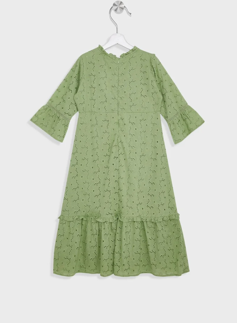 Pinata Girls Lace Detail Ruffle Dress