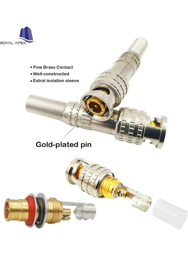 Royal Apex Solder Less Twist Spring Bnc Connector Jack For Cctv Camera Surveillance Kit System Pack Of 10  - Image 4