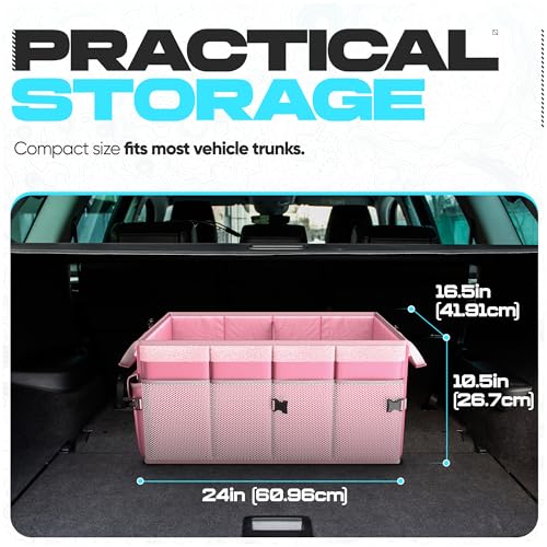 FORTEM Trunk Organizer For SUV Car Trunk Organizer, Foldable Storage, Car Accessories for Women Men, Collapsible Bag, 600D Oxford, Non Slip Bottom, Straps, Soft Cover (65L) - Image 4