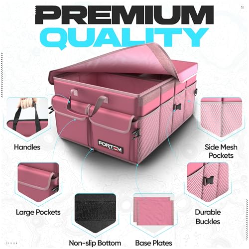 FORTEM Trunk Organizer For SUV Car Trunk Organizer, Foldable Storage, Car Accessories for Women Men, Collapsible Bag, 600D Oxford, Non Slip Bottom, Straps, Soft Cover (65L) - Image 2