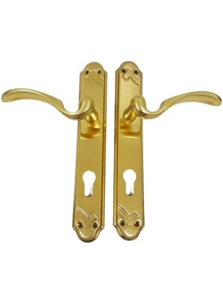 Decorative Wooden Door Handle Set (Gold)  - Image 1
