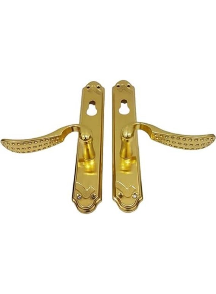 Decorative Wooden Door Handle Set (Gold)  - Image 4