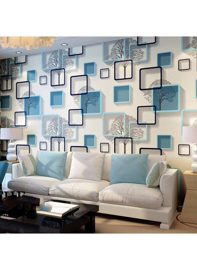 wolpin Wall Stickers Wallpaper DIY Decal (45 cm x 10 m) 3D Frames PVC DIY Self Adhesive, Active Blue