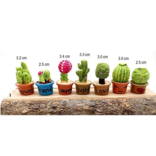 BHOOLU&GOOLU Artificial Mini Flower Trees Miniature Plants - 7pcs Set ( Multicolour), Resin, 3.4x1.8x1.8 cm - Image 2