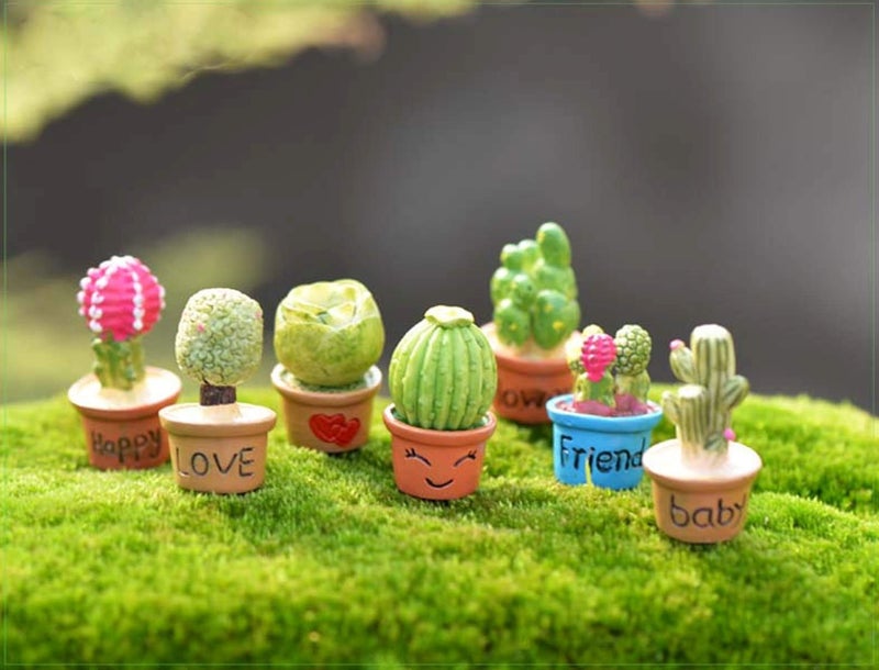 BHOOLU&GOOLU Artificial Mini Flower Trees Miniature Plants - 7pcs Set ( Multicolour), Resin, 3.4x1.8x1.8 cm - Image 3