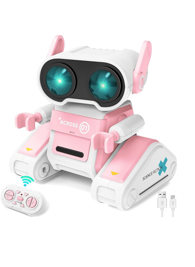 general New Remote Control Robot Toys Children's Sound and Light Dancing Electric Robots Girls Boys Toys Educational Interactive Toys (Pink) - Image 1