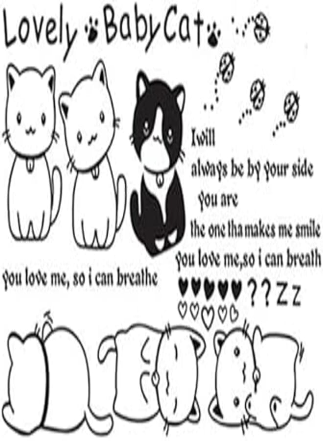 Super cute transparent Kitty wall stickers, novelty poster art stickers, bedroom background stickers