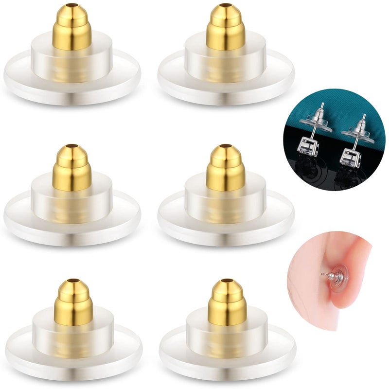 3 Pairs Earring Backs925 Sterling Silver Earring Backs for Studs Adjustable Hypoallergenic Locking Earring Backs Fit 00280039inch PostGold
