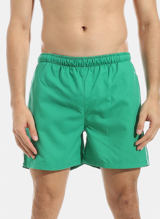 Andora Plain Green Swim Shorts with Sided Pockets_Green - Image 1