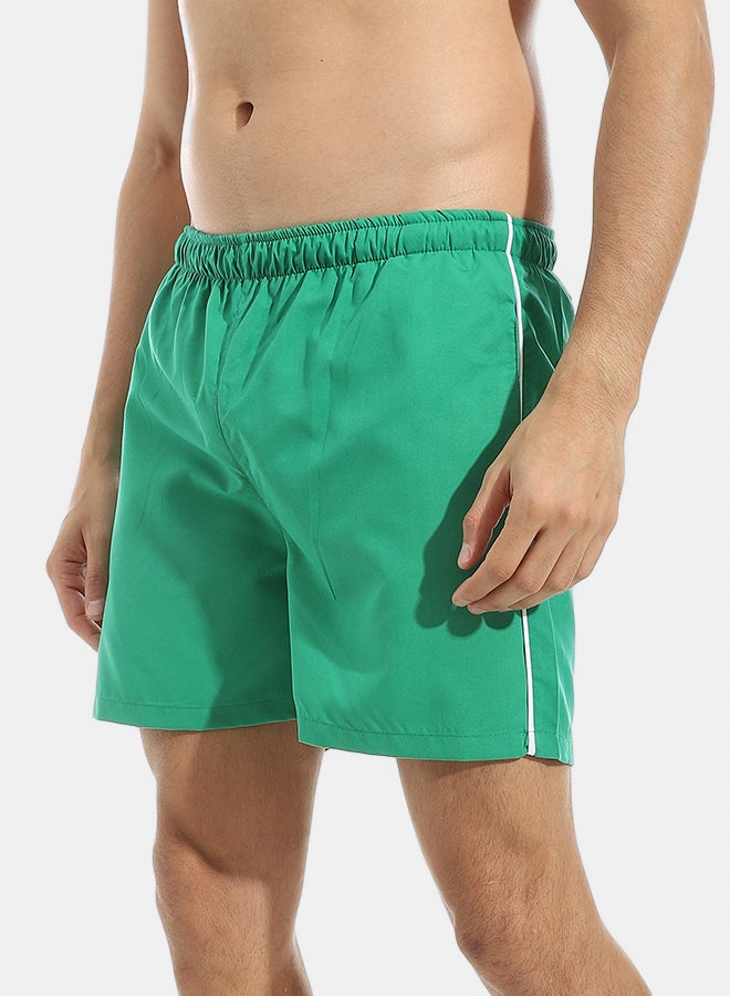Andora Plain Green Swim Shorts with Sided Pockets_Green - Image 4