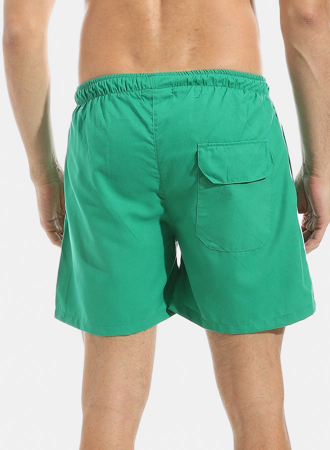 Andora Plain Green Swim Shorts with Sided Pockets_Green - Image 3