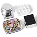 Qianshan Portable Mini Tin Box12Well Empty Watercolor PaletteSmall Paint Storage Travel Artist Outdoor Sketch Watercolor Kits with Magnetic Clip and Oil PotFlowers and Birds - Image 2