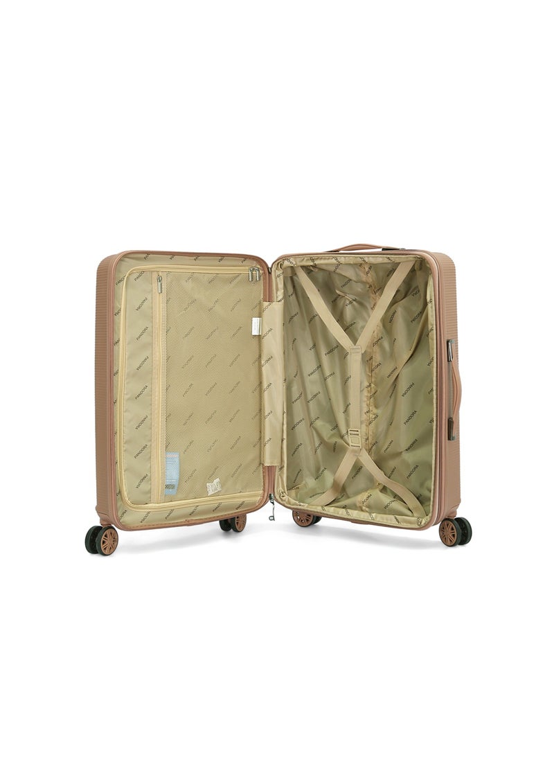 Generic - Hard side Luggage Trolley Bag Set 3 Pieces+Makeup L 28-M 24-S 20 - Bc 12 (Gold, Set of 3) - Image 1
