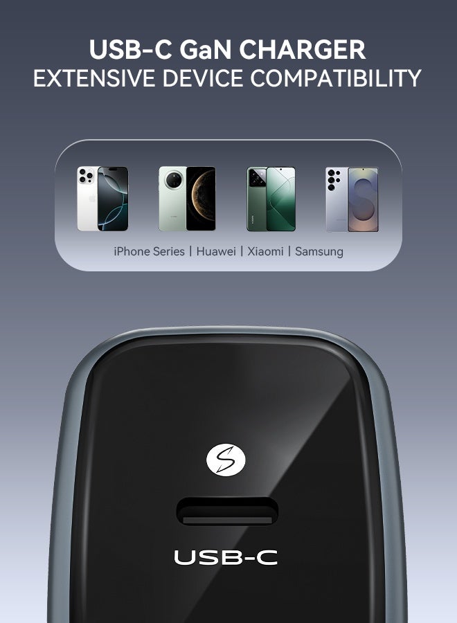 FOOMEE 25W USB-C iPhone Fast Charger with USB-C to Lightning Cable, GaN Charger for iPhone Samsung Xiaomi Huawei - Image 4