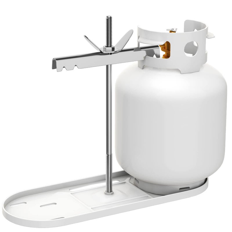 RVMATE RV Dual Propane Tank Mounting Rack for 20 lbs Tanks for Travel Trailer Hitch Frame - Image 2