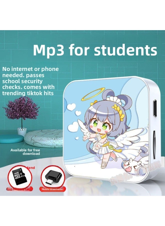 مشغل MP3 - مشغل MP3 بتقنية بلوتوث للطلاب - لو تياني، سعة 16 جيجابايت - مشغل موسيقى محمول، قاموس لتعليم اللغة الإنجليزية، جهاز ووكمان، دراسة لاسلكية، يدعم ملفات MP4، استماع للامتحانات - Image 1