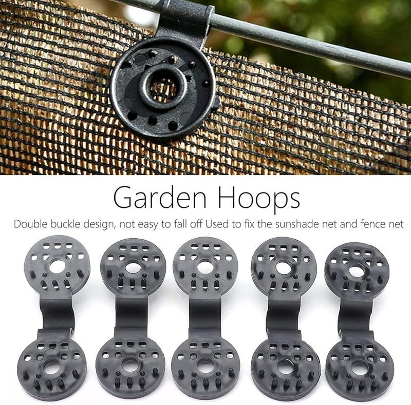 Black Double Lock Clips 20 Pack For Shade Cloth Fencing Greenhouse Plant Support - Image 3