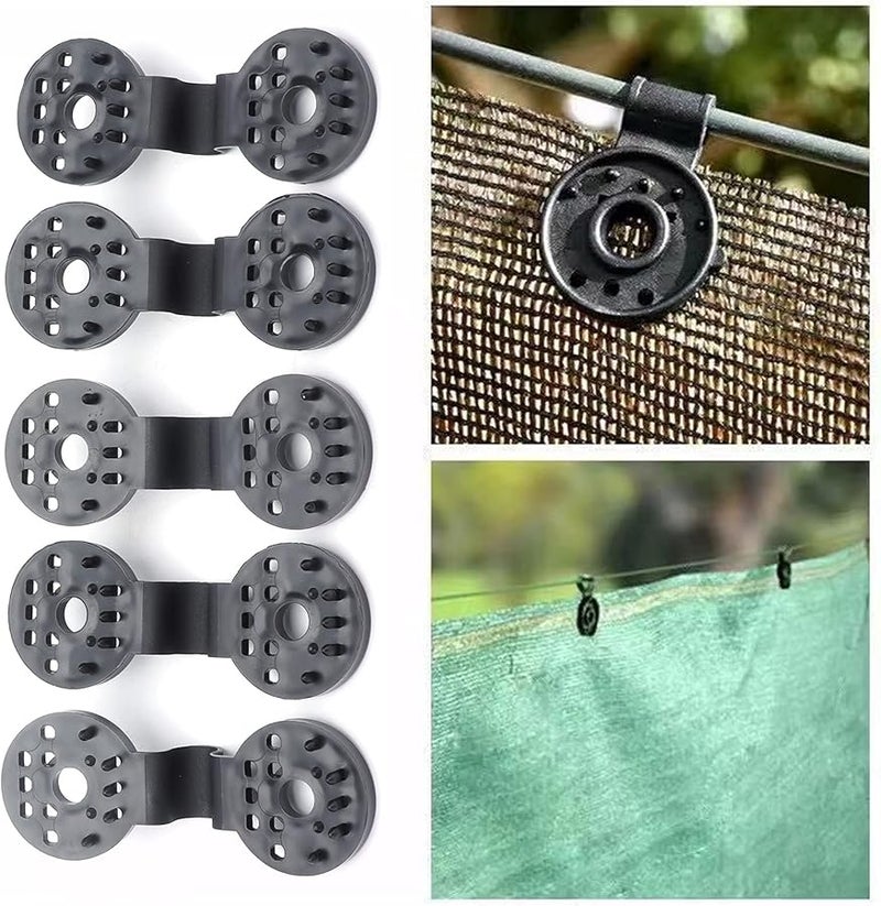 Black Double Lock Clips 20 Pack For Shade Cloth Fencing Greenhouse Plant Support - Image 4