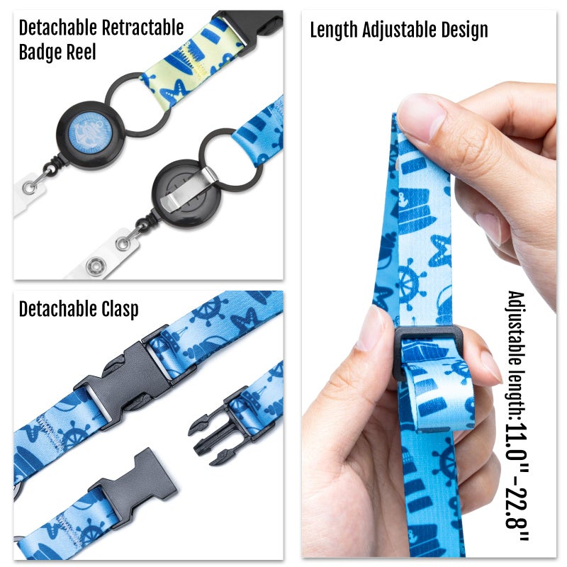 MNGARISTA Cruise Lanyard for Ship Cards,Adjustable Lanyard with Id Holder,Detachable Lanyards for Cruises Ship Cards with Waterproof Id Badge Holders,Cruise Essentials,5 Pack Sea Turtle - Image 2