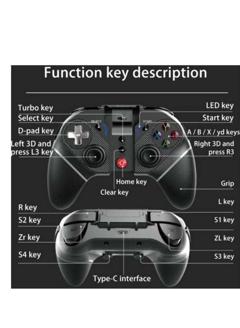 Wireless Game Controller For PS3 Bluetooth - Compatible Gamepad Compatible With Switch / For Android / IOS Double vibration Controller With Programming.