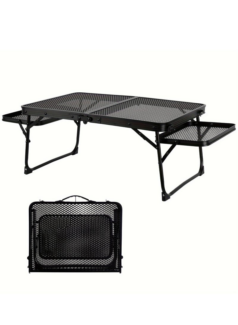 Portable Folding Table with 2 Side Panels - Lightweight, foldable camping table with handles is perfect for outdoor cooking, camping, picnics, travel and backyard parties - Image 1